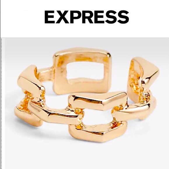 💍 EXPRESS gold Chain Link Ring size 6 NWT 🛍 - Picture 2 of 6